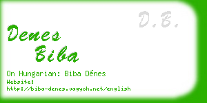denes biba business card